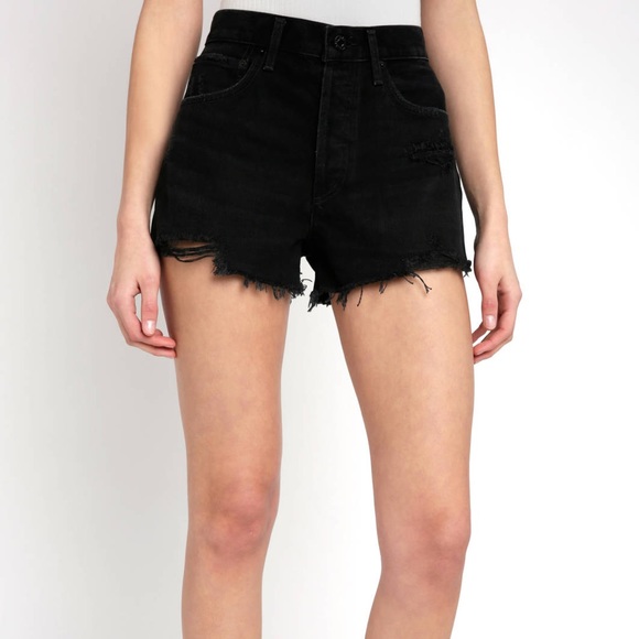Agolde Pants - AGOLDE Black Denim Shorts